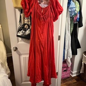 Free people red maxi dress